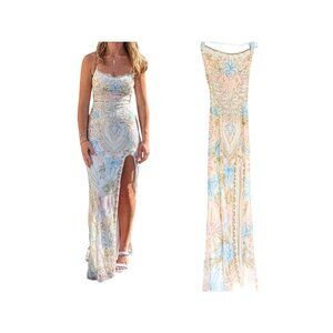 Primavera Strapless Beaded Gown | Size 2 | Pastel Sequin Formal Dress